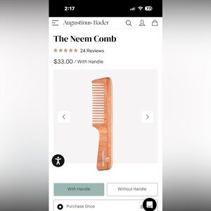 Augustinus Bader Neem Comb with Handle